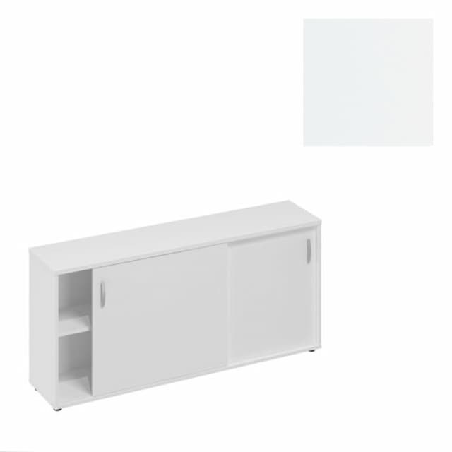 Шкаф-купе низкий (для 2-х столов 80) Юнитекс А4 (164.4x36.4x75.6) А4 332 БП белый премиум