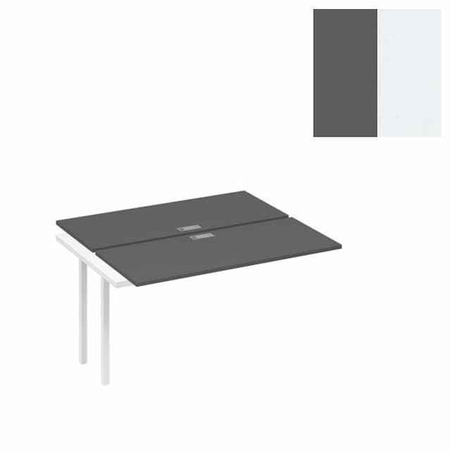 Секция рабочей станции Юнитекс А4 на каркасе DUE (2х140) А4 Б2 171-1 АР (140x124x75) антрацит премиум/металлокаркас белый