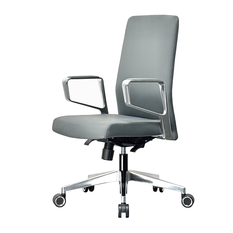 Кресло офисное Norden West LB HD-2220L grey (серая кожа/алюминиевая база)