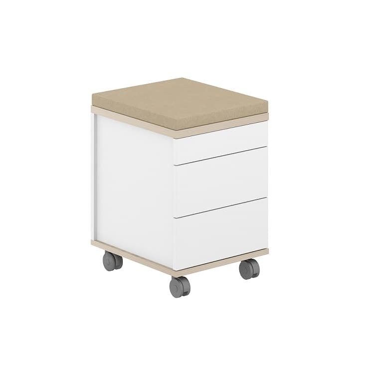 Тумба мобильная с подушкой Norden Allegro AG.273.WH.AR.WH