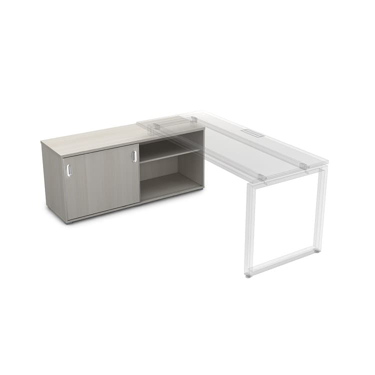Тумба купе АЛСАВ Gloss line 9НТ.015 Ivory/металл глянец