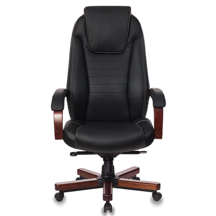 Кресло руководителя Бюрократ T-9923WALNUT черный кожа крестов. металл/дерево