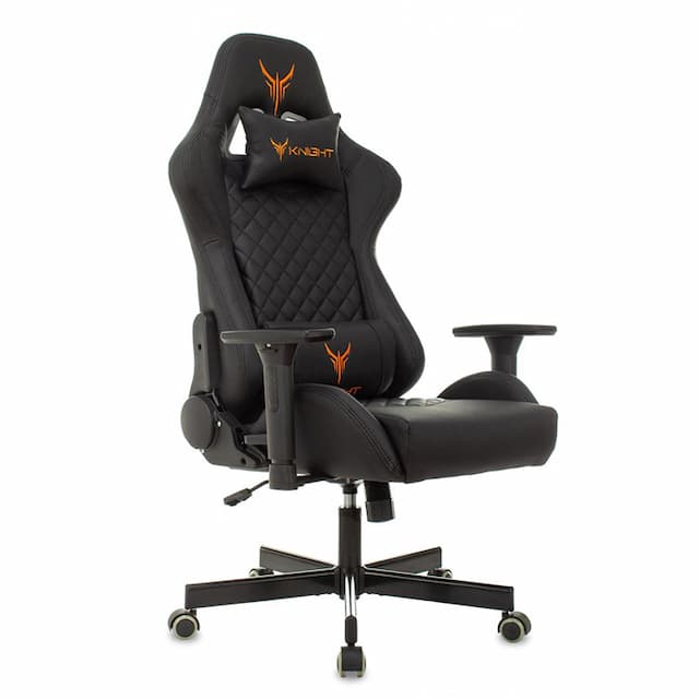 Кресло игровое Knight ARMOR черный ромбик эко.кожа с подголов. крестов. металл