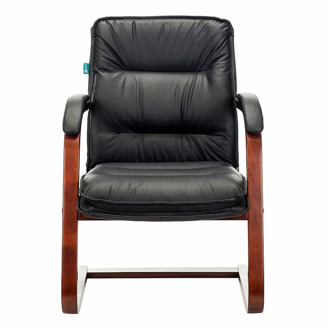 Кресло Бюрократ T-9927WALNUT-AV черный кожа полозья дерево коричневый