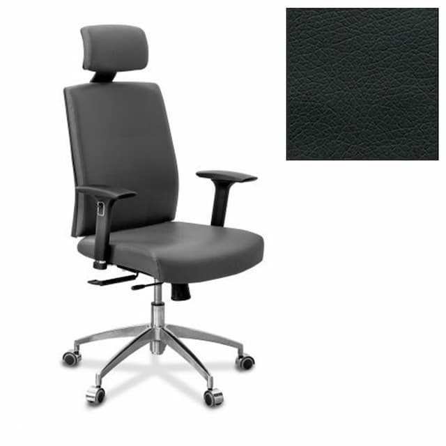 Офисное кресло для персонала Юнитекс Alfa X/SL/3D/H экокожа премиум черная CN1114