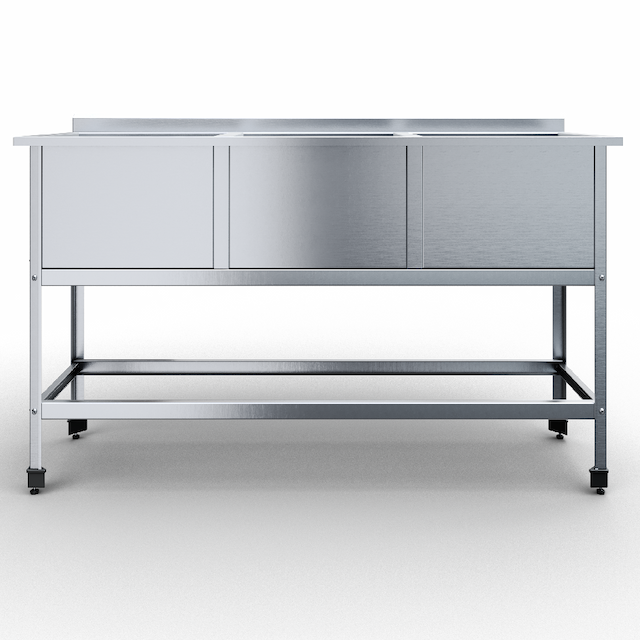 Ванна моечная сварная 3 емкости Rada ВМСВПЧ-3-14/5,3/8,5