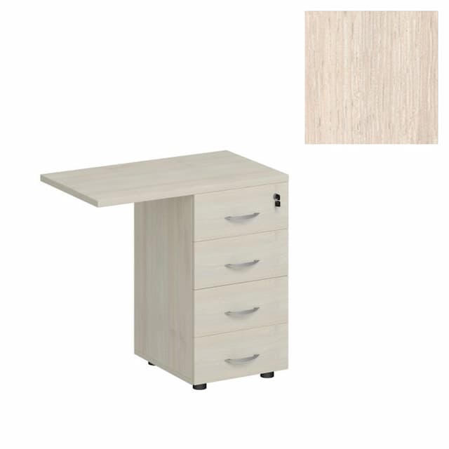 Тумба приставная 4-х ящичная с замком Юнитекс Комфорт К.310 ДШ (79x45x75) дуб шамони